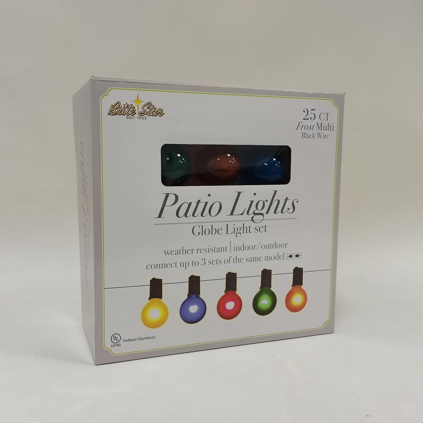 Frosted Clear G40 String Lights - 25 Count Decorative Lighting by Brite Star