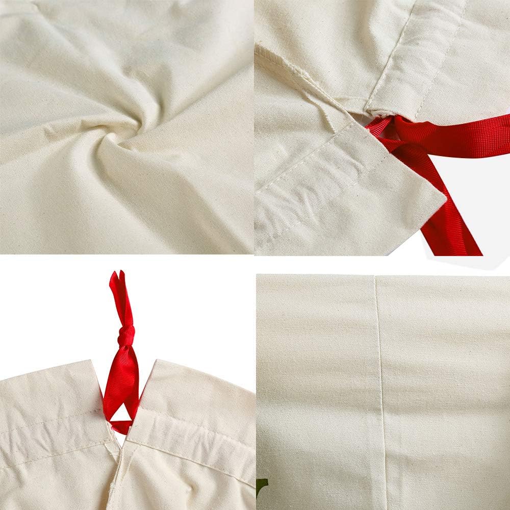 Extra Large Burlap Santa Sacks for Christmas Gifts - 19.7" x 26.8" Drawstring Holiday Bags for Kids & Decorations