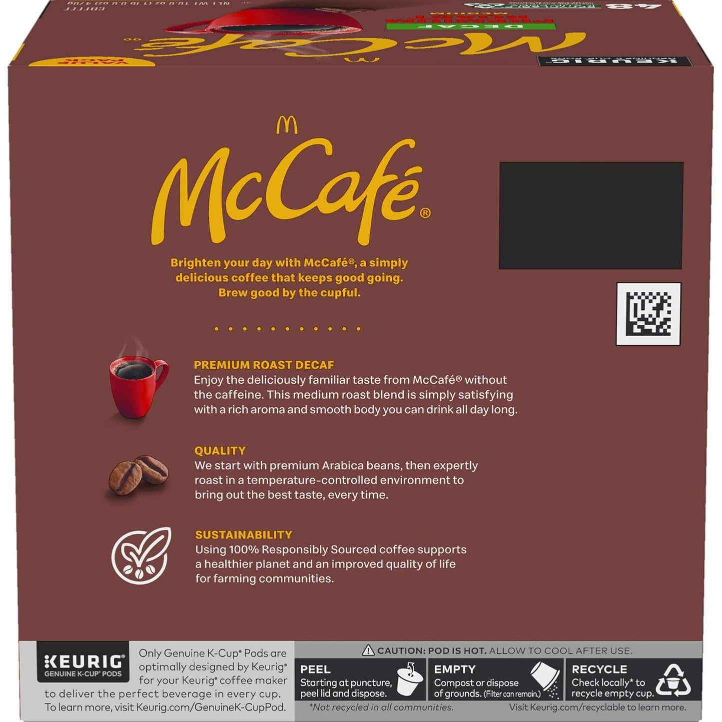 McCafe Premium Roast Decaf Coffee Pods - Medium Roast Keurig K-Cup Pods | 48 Count
