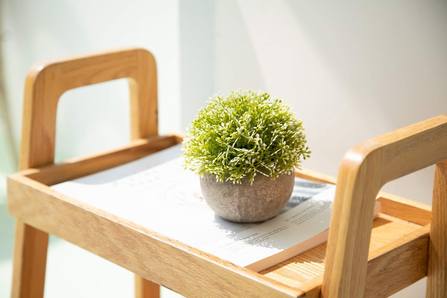Mini Sage Green Boxwood Topiary - Artificial Potted Plant for Home & Office Decor