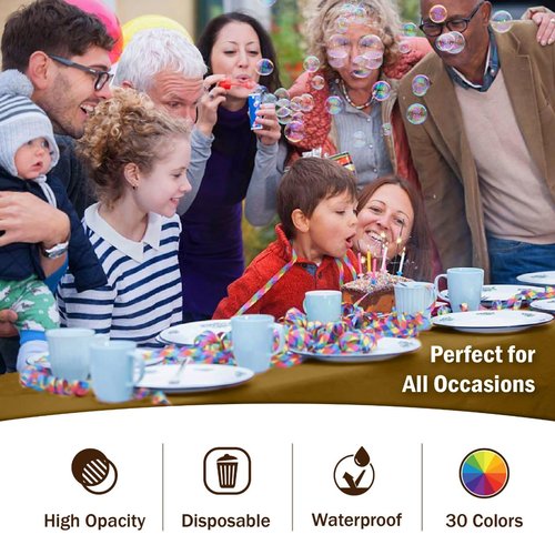 Exquisite 12-Pack Premium Plastic Tablecloth Pack of 12 Premium Plastic Tablecloth 54 Inch x 108 Inch Rectangle Table Cover - Gold
