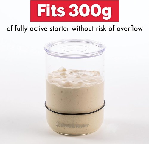 Brod & Taylor Sourdough Starter Jar - 32oz Durable Glass, Dishwasher Safe with Measurement Markings & Loose-Fitting Lid