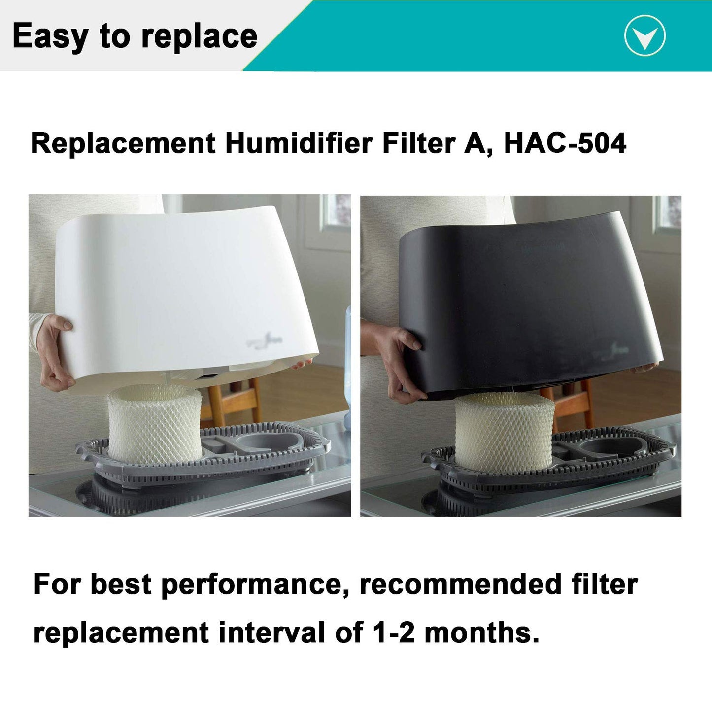 Lemige 6 Pack HAC-504 Humidifier Filters for Honeywell Humidifier HAC-504, HAC-504AW, HAC504V1, HCM350, HCM-350W, HCM-300T, HCM-315T, HCM-600, HCM-710, Replacement Filter A,