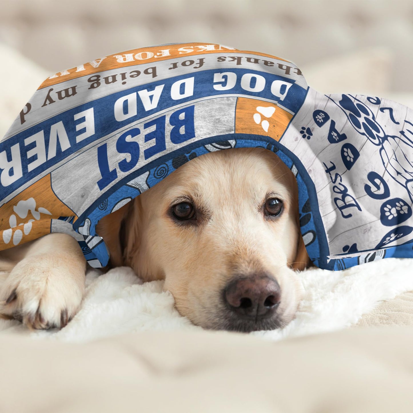 LONQELI Dog Dad Gifts for Men, Dog Dad Gifts Blanket 60"x50", for Dog Lovers Men, Dog Lover Gifts for Men, Best Dog Dad Gifts, Gifts for Dog Dad Birthday, Dog Owner Gifts for Men