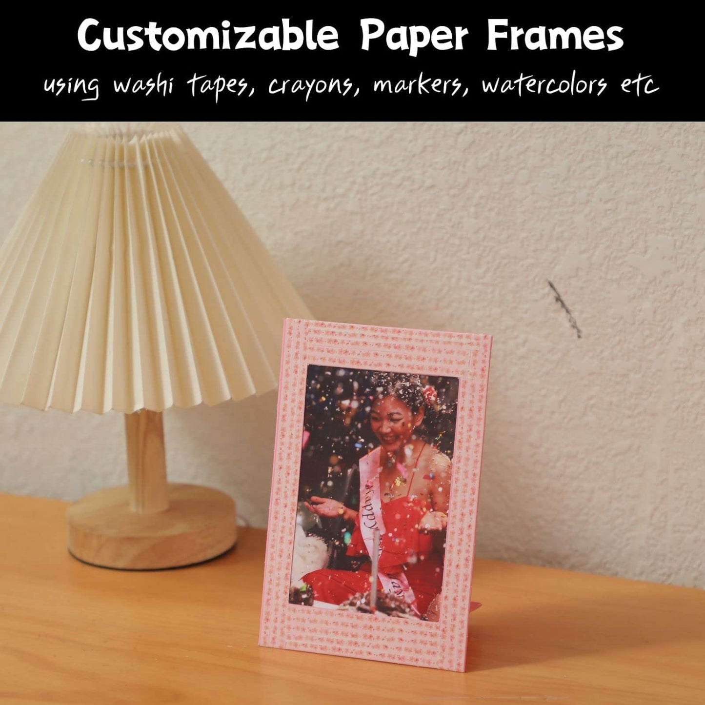 Litpoetic 200 Pack Standing Paper Picture Frames 4x6,Cardboard Photo Frame with Easel,Paper Photo Frame Cards,Gallery Frames Bulk For Mothers Day Gifts, Father's Day,Classroom, Rainbow