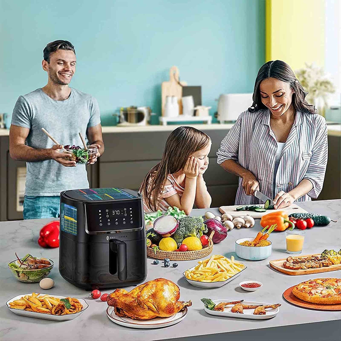 Air Fryer Cooking Times Chart Magnet Set – Comprehensive Cheat Sheet Magnets for 100+ Foods, Easy-Read Quick Reference Guide, Durable Air Fryer Accessories and Kitchen Gift for Beginners & Chefs