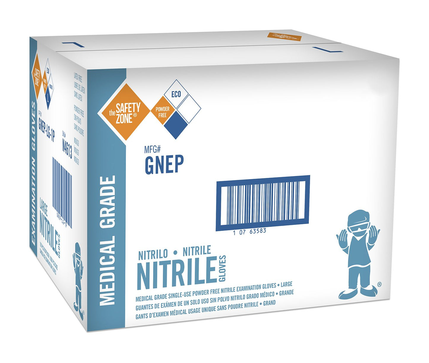 Safety Zone Nitrile Exam Gloves - Food Safe, Indigo Color, Medium Size | Case of 1,000