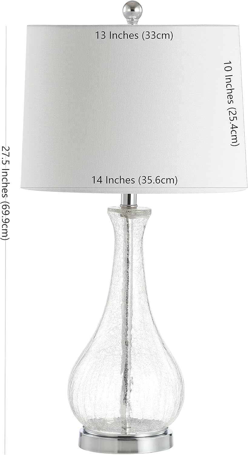 Safavieh Lighting Collection Finnley Light Blush Crackle 28-inch Bedroom Living Room Home Office Desk Nightstand Table Lamp (LED Bulb Included)