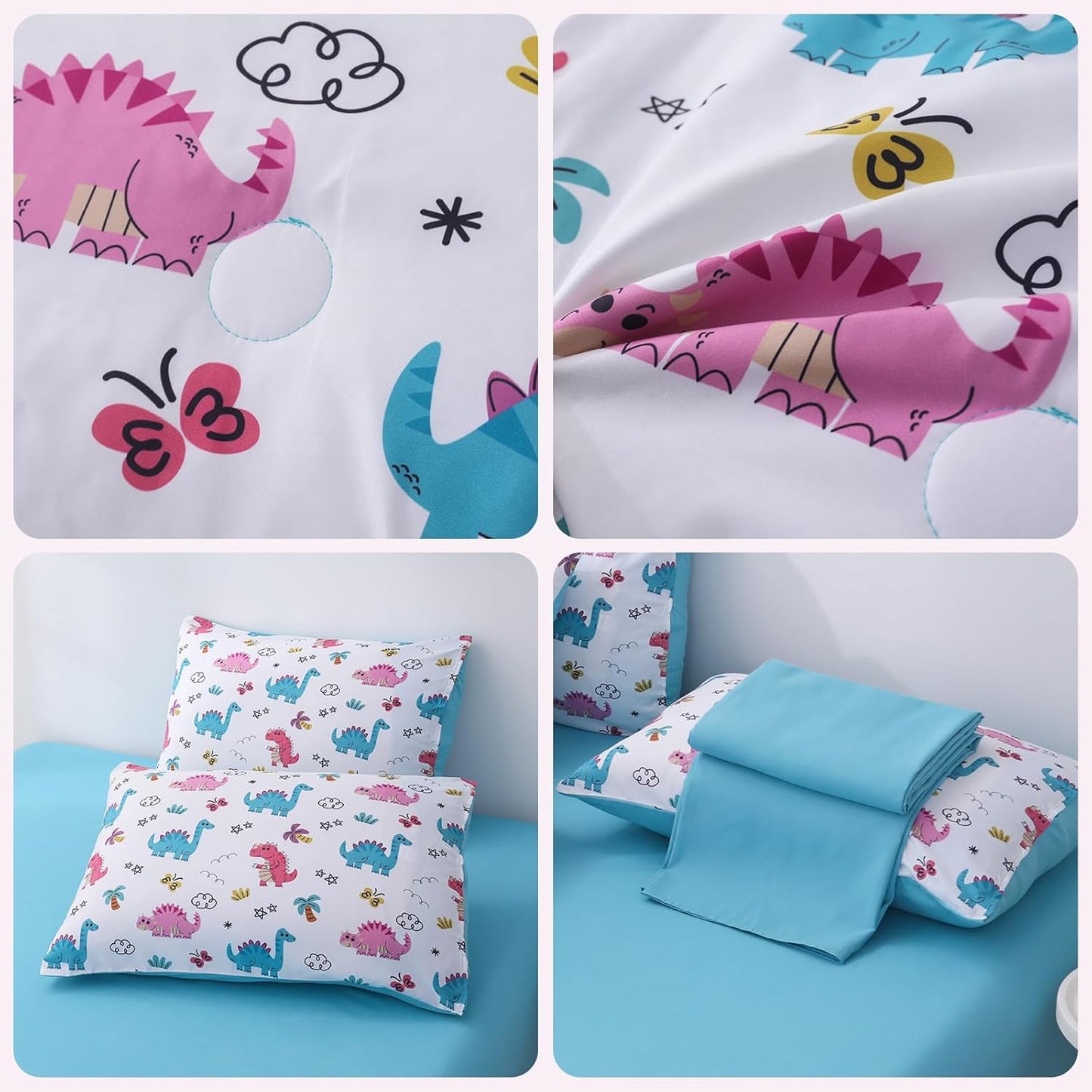 Dinosaur Bedding Full Size Sheets and Comforter Set, Boys Full Size Bedding Set Teen boy Comforter Set 7 Pieces Toddler Bed Sheets and Comforter Set for Boys All Season