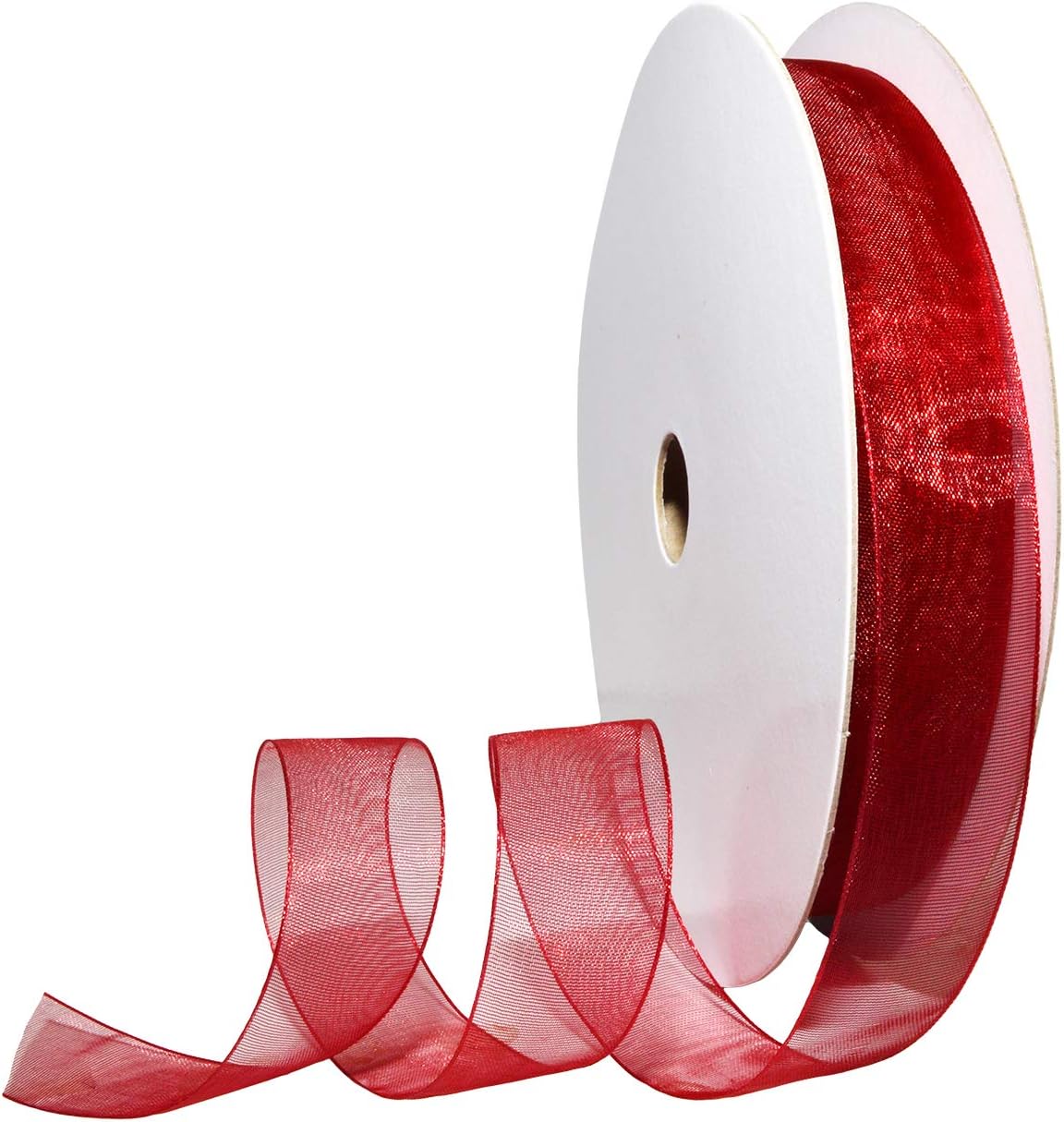 Red Organdy Nylon Ribbon - 5/8 Inch x 100 Yards | Morex 91803/100-609