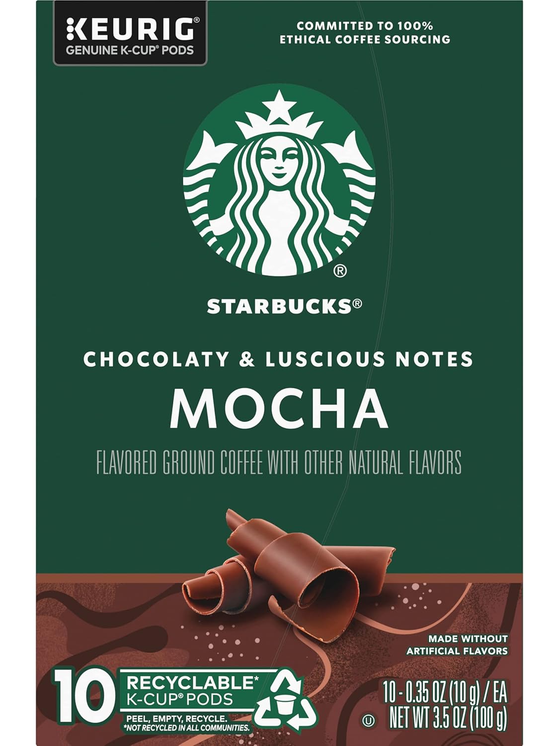 Starbucks K-Cup Mocha Coffee Pods - Rich Chocolate Flavor | Convenient Pack of 2