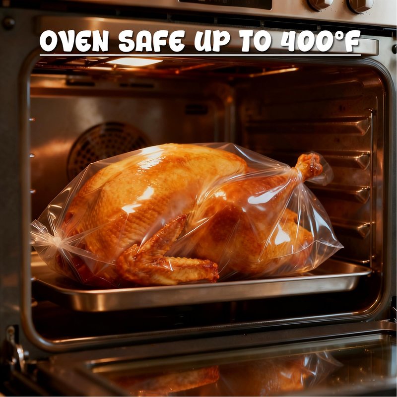 Turkey Bags for Oven, Cooking Bags for Oven, 6 Count 17"×22" Large Size Turkey Oven Bags, BPA-Free, Oven Bags for Roasting Meat Ham Vegetable Seafood