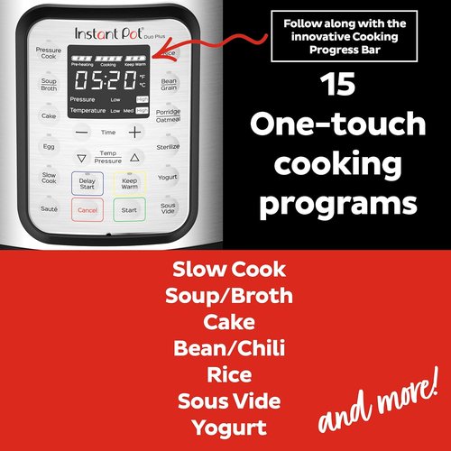 Instant Pot Duo Plus 9-in-1 Electric Pressure Cooker - Versatile Cooking with 800+ Recipes | Stainless Steel, 3 Quart