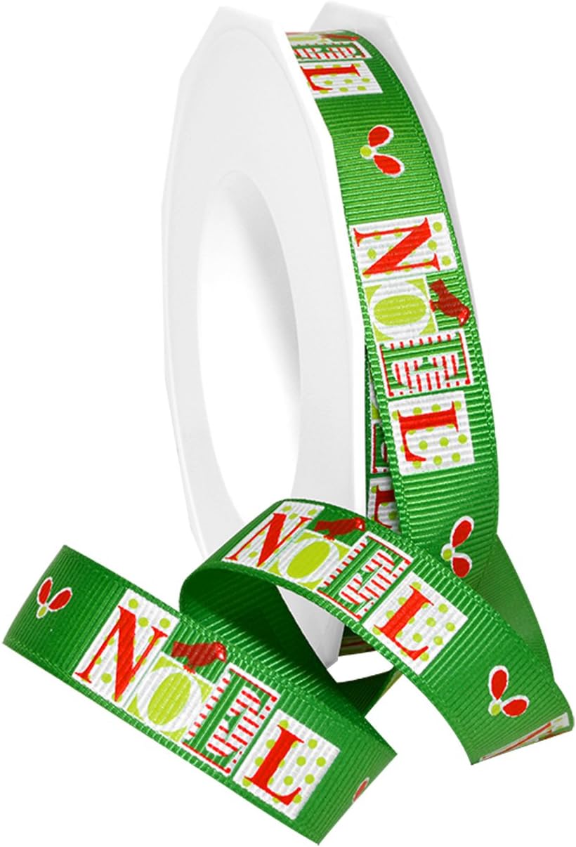 Double Face Satin Candy Cane Ribbon 5/8" x 25 YD - Perfect for Gift Wrapping & Crafts