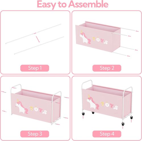 Granny Says Toy Box - Extra Large Kids Storage Chest with Wheels | 135L Pink Organizer for Toys