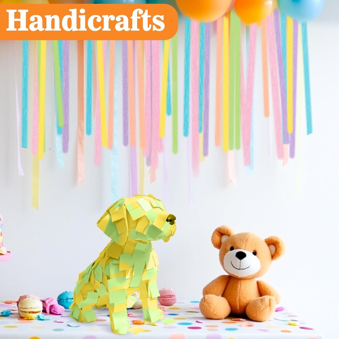 MAQIHAN Pastel Crepe Paper Streamers - 6 Rolls, 492ft for Valentine's, Easter & Birthday Decor