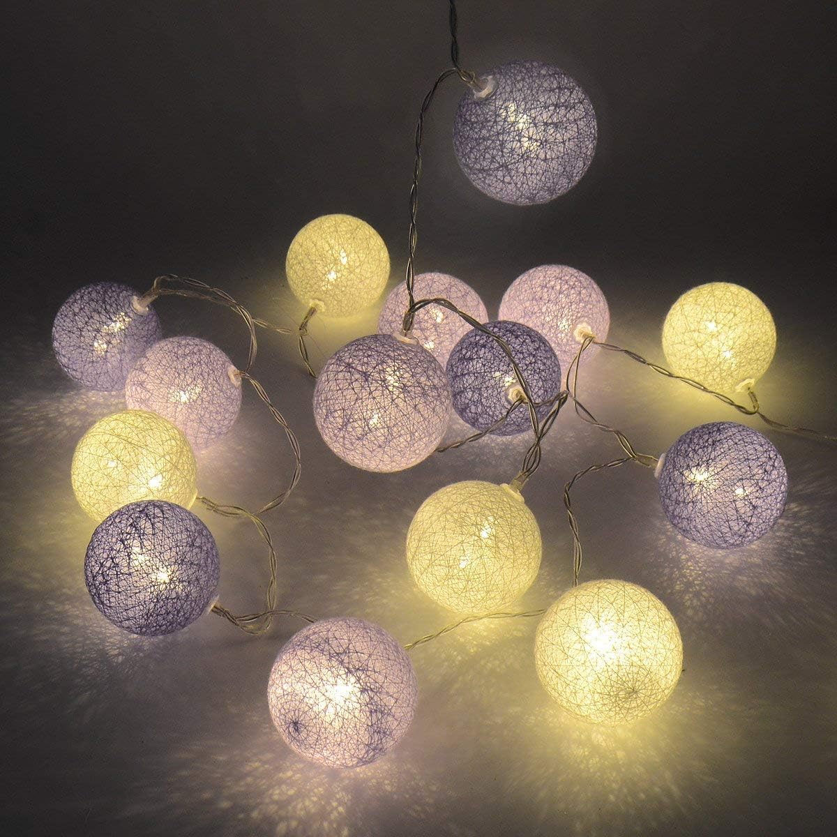 30-Count Battery Operated LED Fairy Lights - 10ft Yellow, Orange & White String Lights for Garden Decor