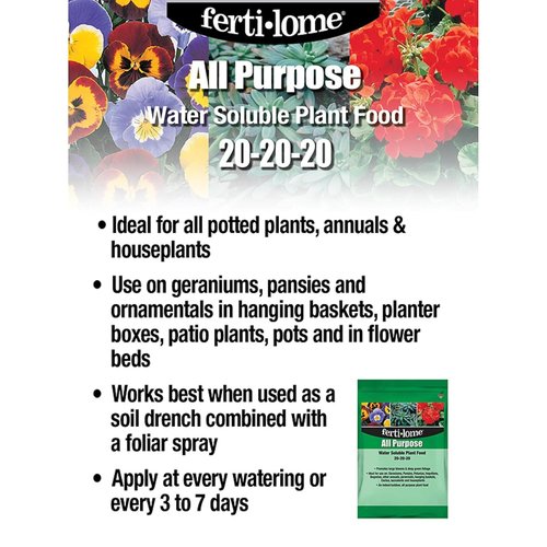 Fertilome All-Purpose Water Soluble Plant Food - 20-20-20 Formula | 3 lb. Bag