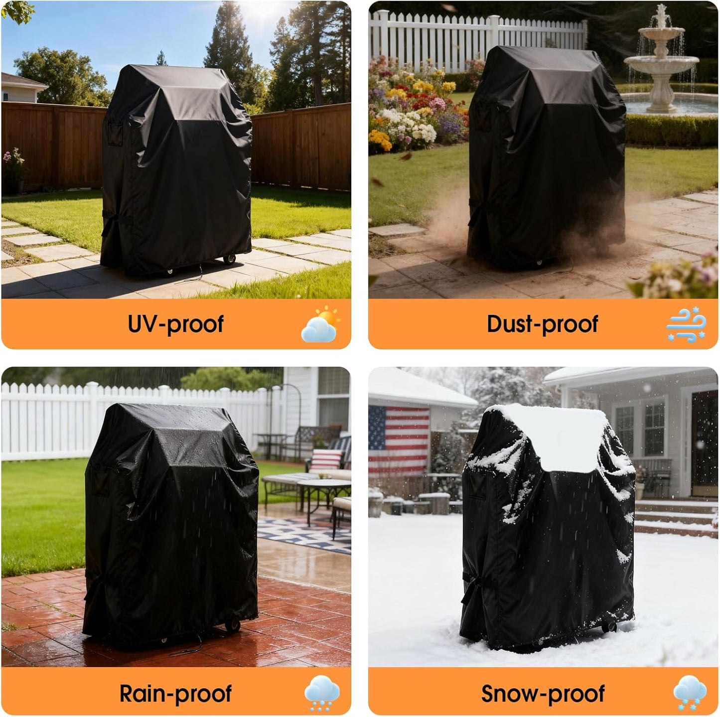 Nexgrill Deluxe 24-Inch Gas Grill Cover - Waterproof BBQ Protection for 2 Burners | 24 x 23 x 42 Inch