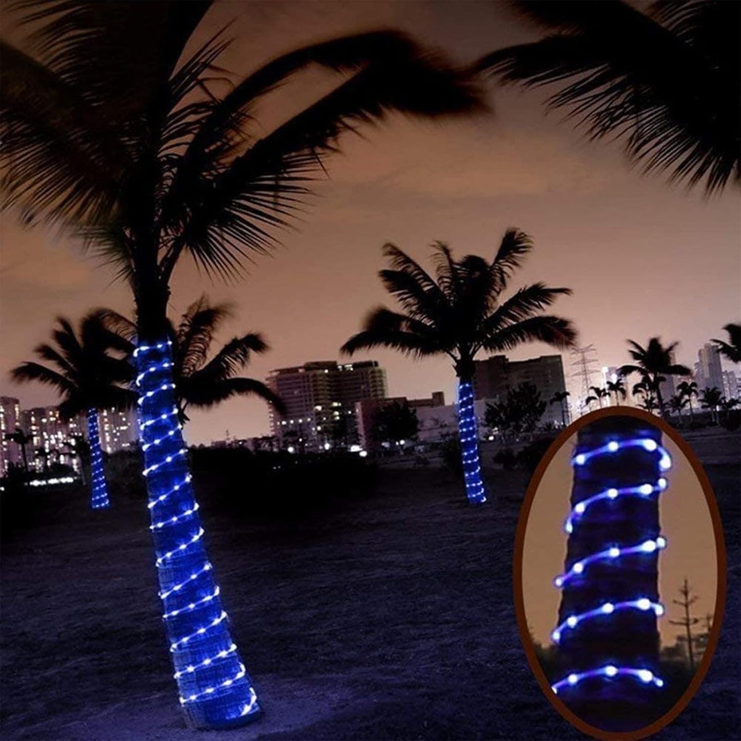 Skiennix 200ft LED Rope Lights - Waterproof Flexible Tube Lighting with 8 Modes | Blue for Outdoor & Indoor Decor