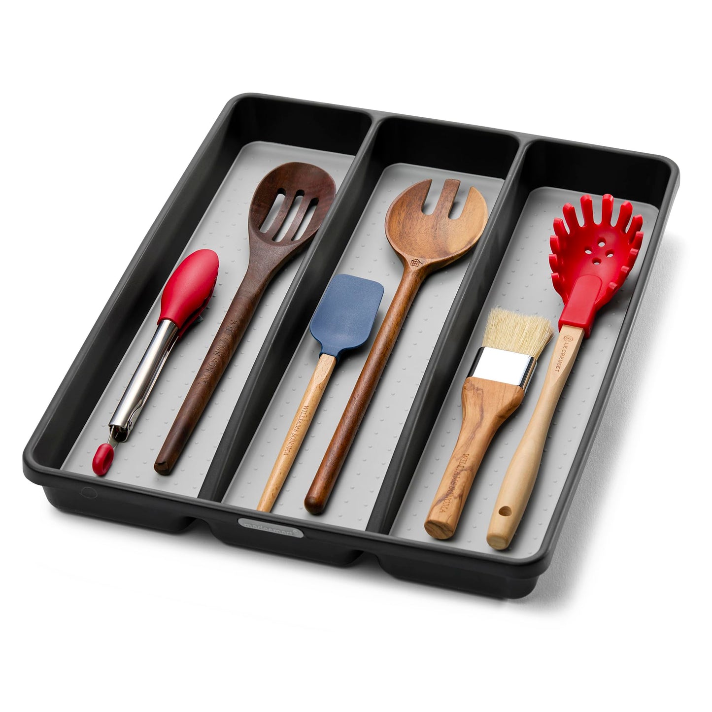 madesmart Classic Large Utensil Tray Soft Grip, Non-Slip Kitchen Drawer, Multi-Purpose Home Organization, BPA Free, Granite