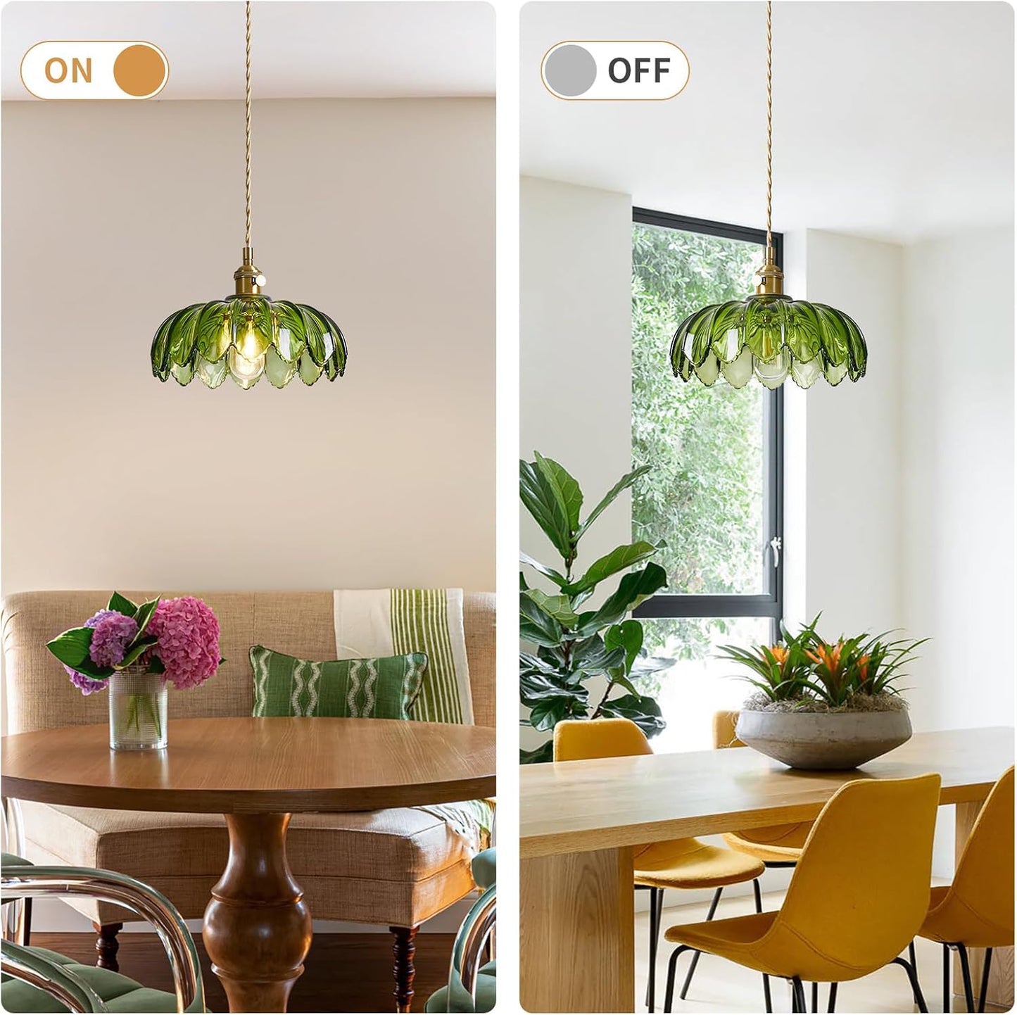 Glass Pendant Light Vintage Light Fixtures, Vintage Pendant Lights, Modern Chandelier Pendant, Adjustable Hanging Light for Bedroom Living Room Kitchen Island, Bedroom Hotel Dining Room