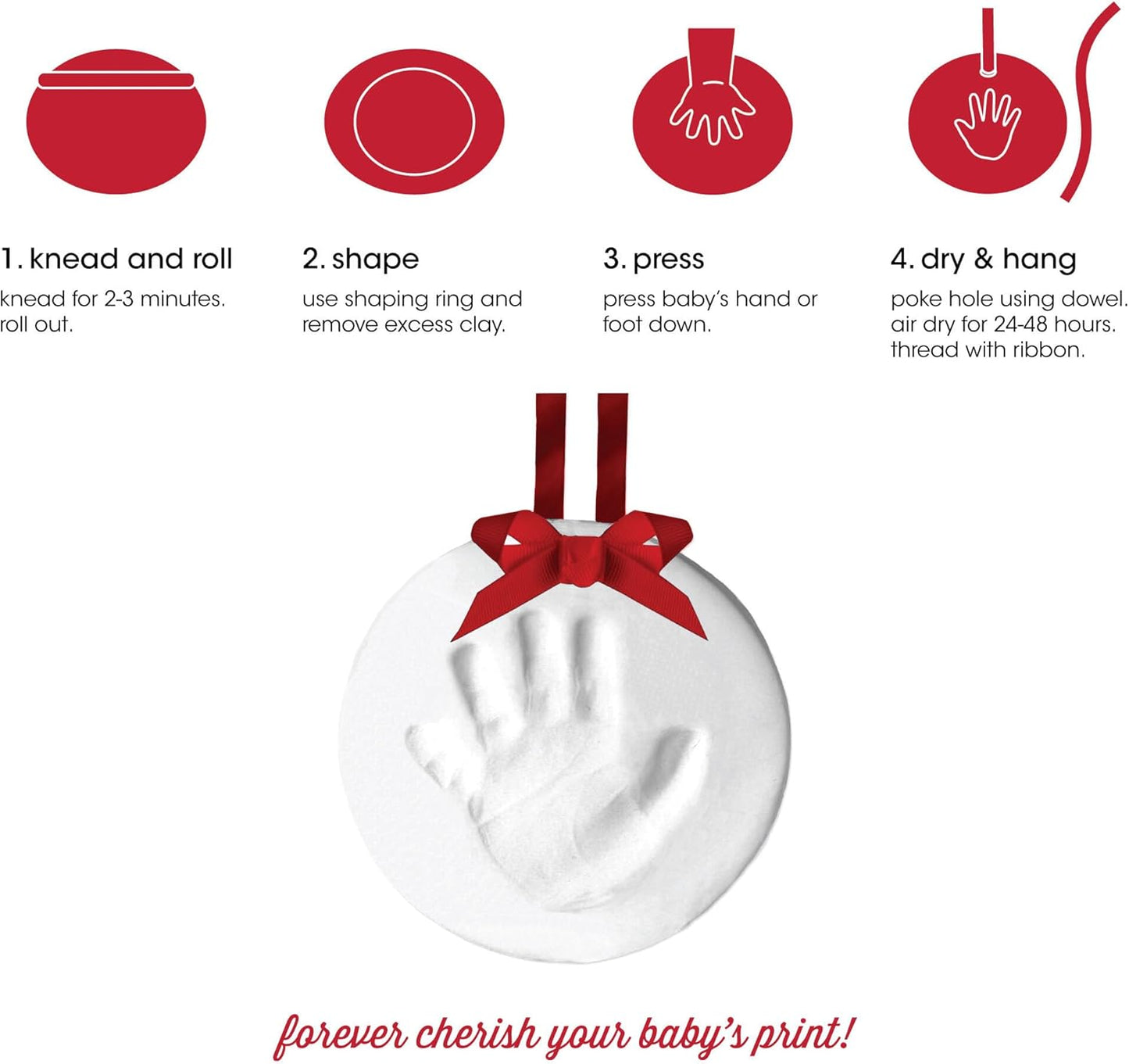 Christmas Baby Handprint Ornament Kit - DIY Keepsake Bauble with Paint for Newborns