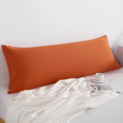 FLXXIE Body Pillow Cover - Super Soft Microfiber, Wrinkle & Stain Resistant | 20x54 Burnt Orange