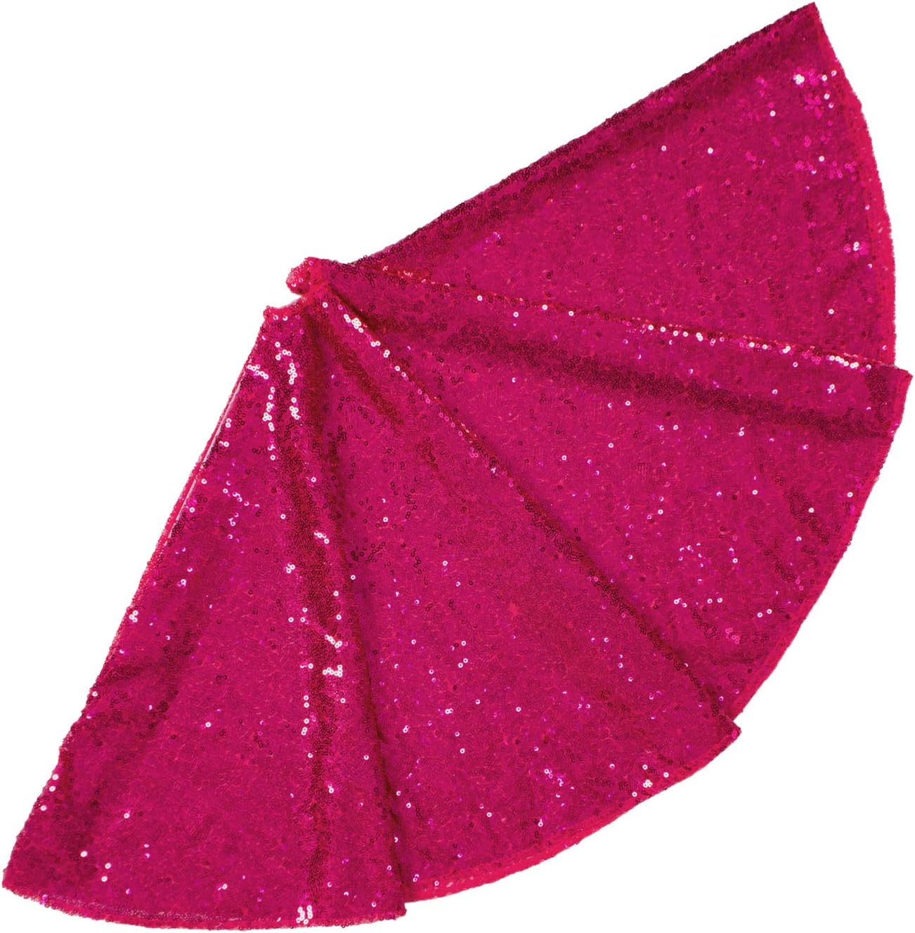 48-Inch Silver Sequin Christmas Tree Skirt - Reusable Holiday Decor for Festive Parties