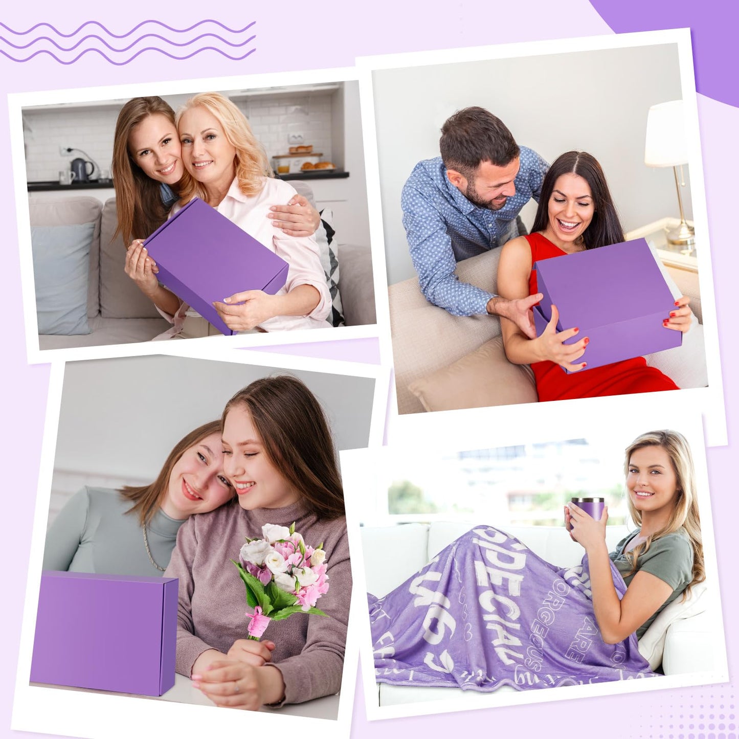 Cancer Care Gifts for Women, Chemo Care Package for Women,8PCS Breast Cancer Gifts for Woman ,Gifts for Cancer Patients,Get Well Soon Christmas Gifts basket for Women Includes Healing Blanket (Purple)