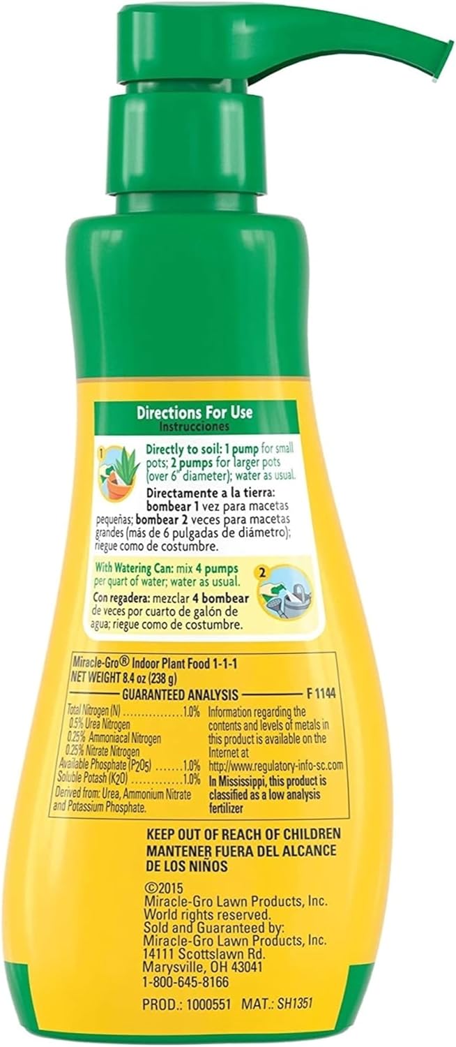 Miracle-GRO Liquid Plant Food - Nutrient-Rich Formula for Vibrant Plants | 8 oz. Bottle