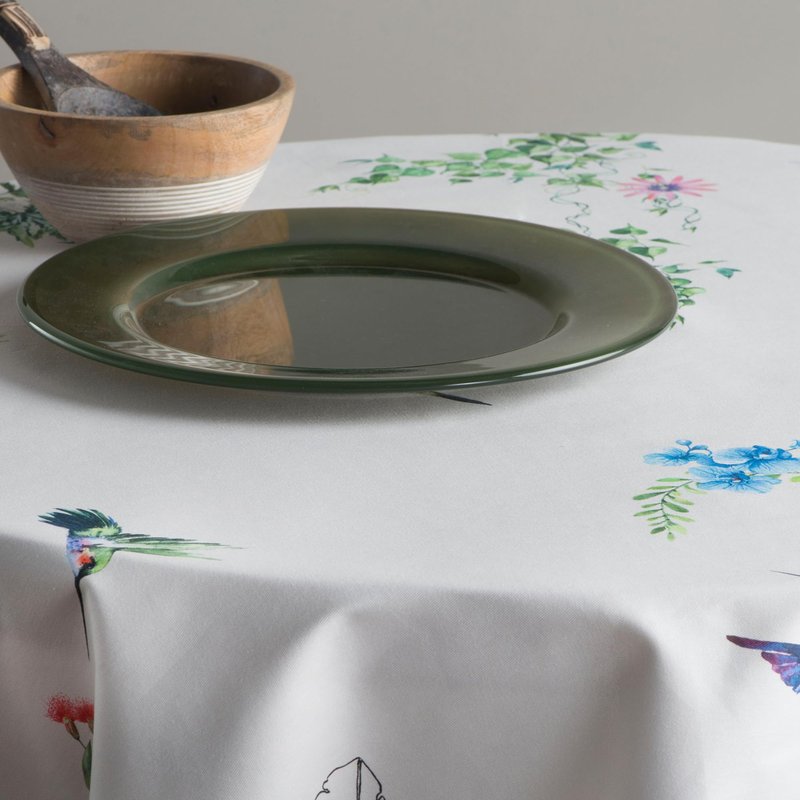 Maison d' Hermine Table Cloth Round Table 100% Cotton 69 Round Inches Tablecloth Reusable Decorative for Dining Kitchen Room Farmhouse Home Gifts for Mothers Day Spring Summer - Tropiques