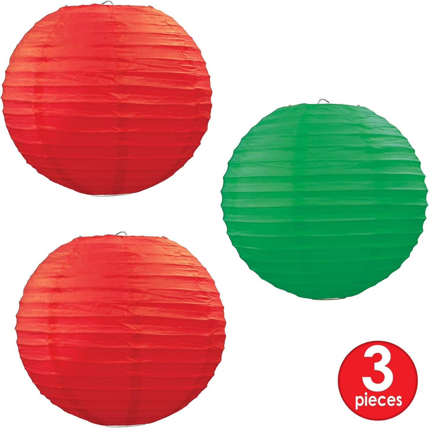 Lavender Paper Lanterns - 3 Pack Decorative Hanging Ceiling Decor for Birthdays, Showers & Events