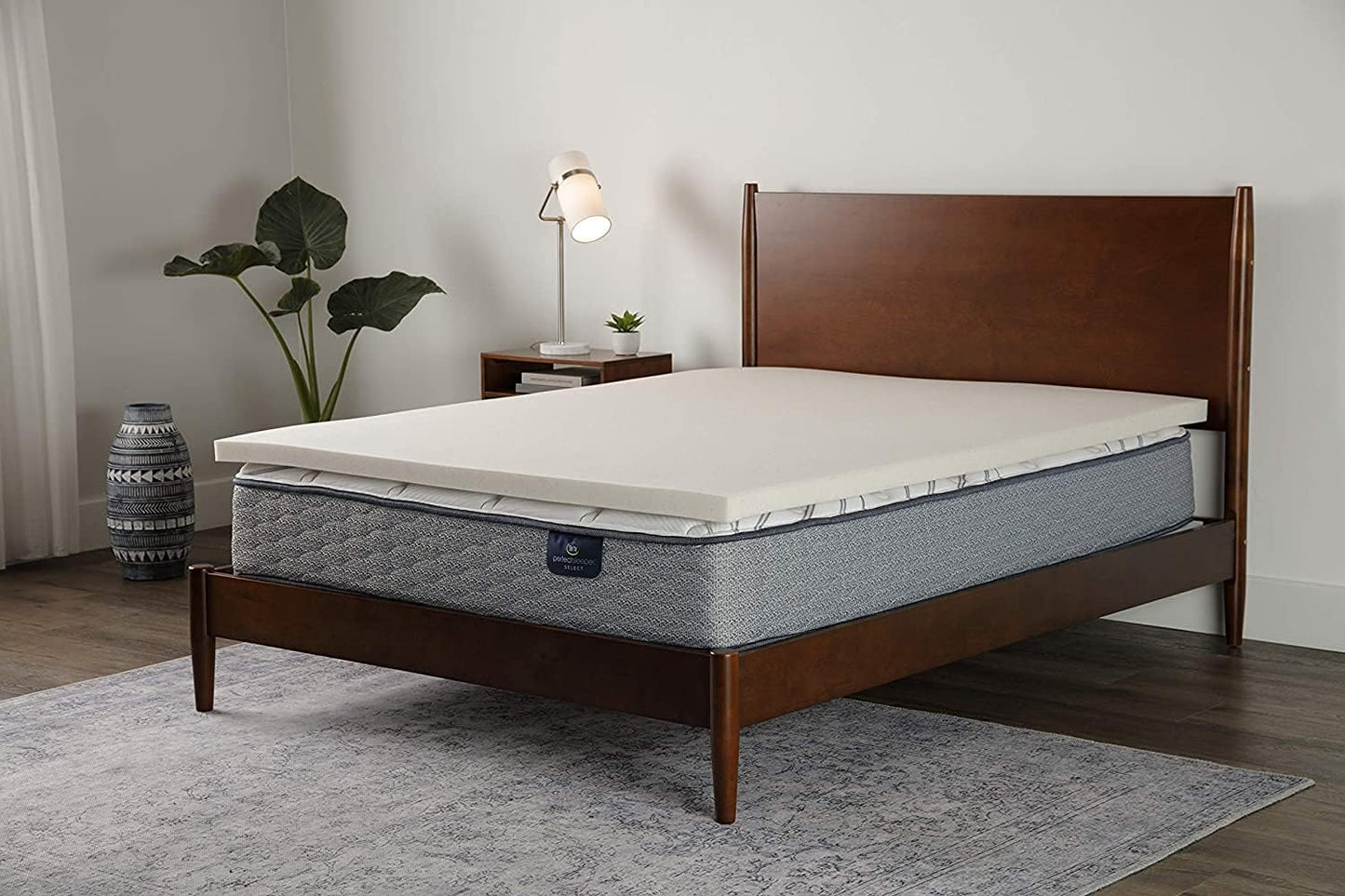 Serta CopperGel Cooling, Pressure-Relieving Memory Foam Mattress Topper, 2 Inch, Full