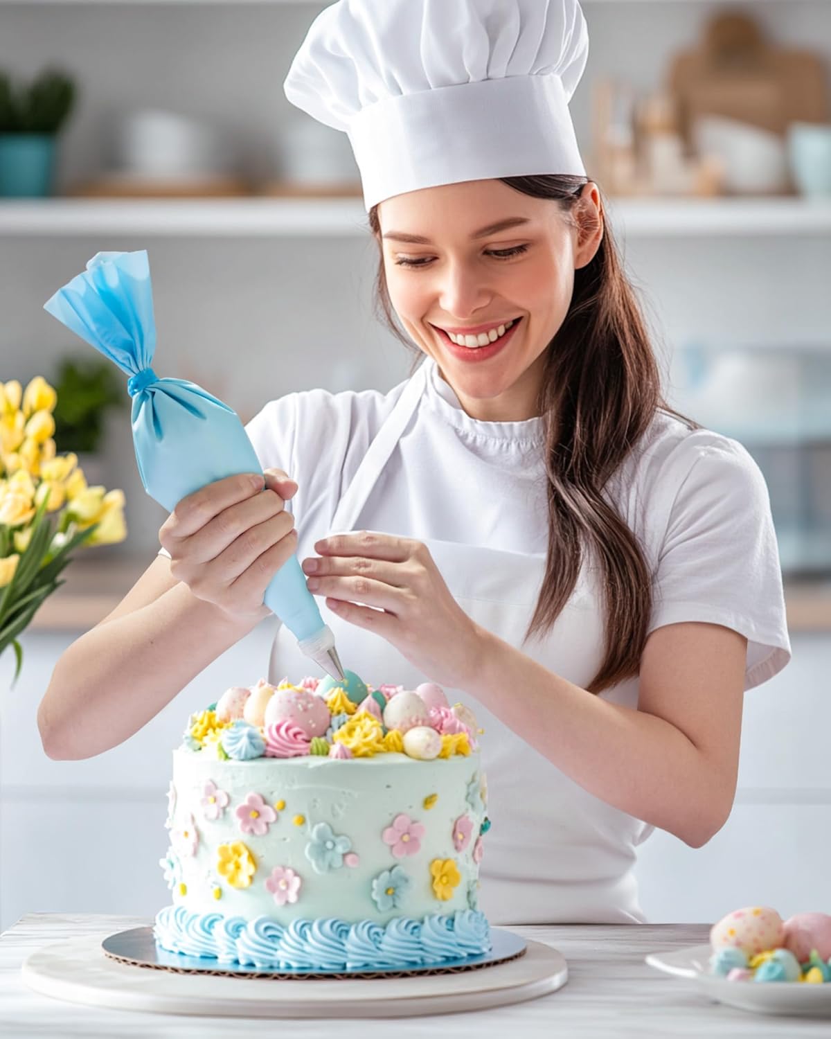 Kootek 32-Piece Cake Decorating Kit - 24 Icing Piping Tips & 2 Reusable 12-Inch Bags