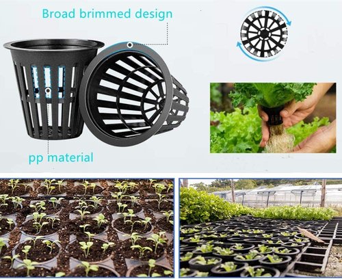 IPXEAD 50PCS 2 Inch Garden Slotted Mesh Net Cups, Round Heavy Duty Net Cups Pots for, Hydroponics Slotted Mesh