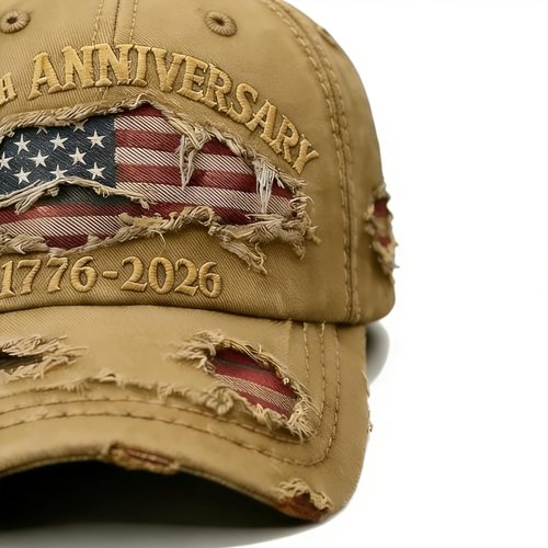 250th Anniversary USA Hat - Ripped Denim Baseball Cap for Men & Women | Celebrate in Style