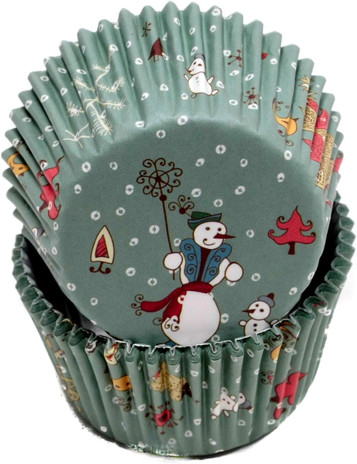 200 Count Multicolor Christmas Cupcake Liners - Festive Paper Baking Cups