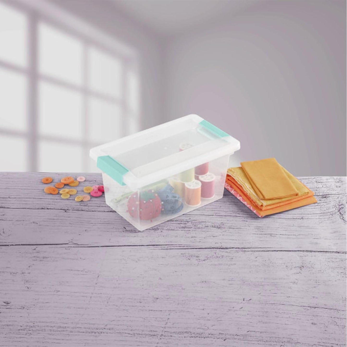 Sterilite Clip Box Set - Stackable Clear Plastic Bins with Latching Lids | Medium Storage for Arts, Crafts, and Office Organization