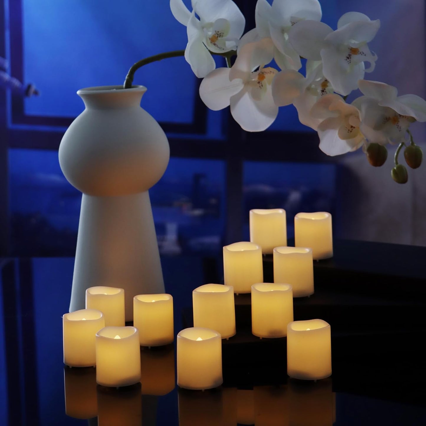 12 PCS LED Flameless Votive Candles - Long-Lasting Battery Operated with 120+ Hours Life