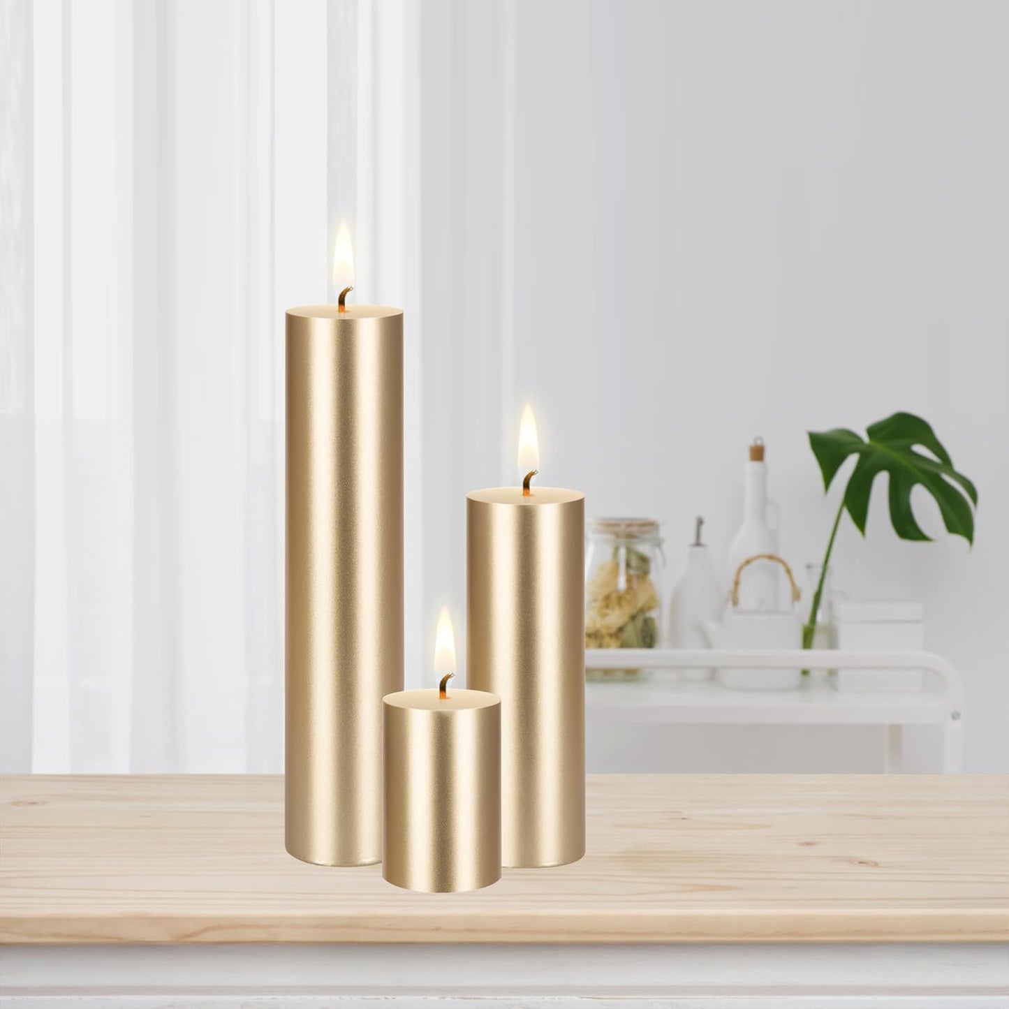 Unscented Black Pillar Candle - 2x6 Inch Hand Poured Premium Wax for Home Décor & Events