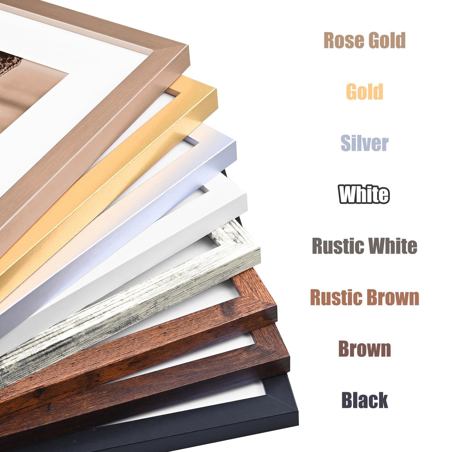 KINLINK 12x12 Picture Frames White, Square Photo Frames with Plexiglass for Picture 8x8 with Mat or 12x12 without Mat, Composite Wood Picture Frames for Top and Wall Mounting, Set of 4