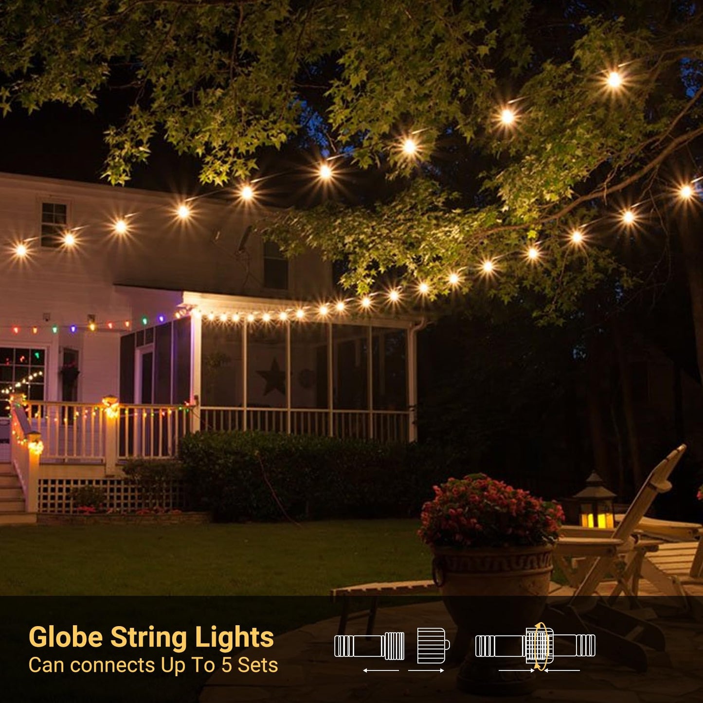 100 LED Connectable Globe String Lights Indoor Bedroom, 33ft Warm White String Lights with Remote Plug in, 8Mode Christmas Lights Outdoor Waterproof for Classroom Patio Party Dorm Decor