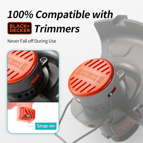 BLACK+DECKER Trimmer Line Cap & Spring - Replacement Spool Cap Covers for AFS Trimmer (RC100P) | 4 Pack