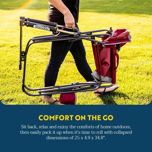 GCI Outdoor Freestyle Rocker Camping Chair - Portable Folding Rocking Chair with Drink Holder & Comfortable Backrest - Cinnamon