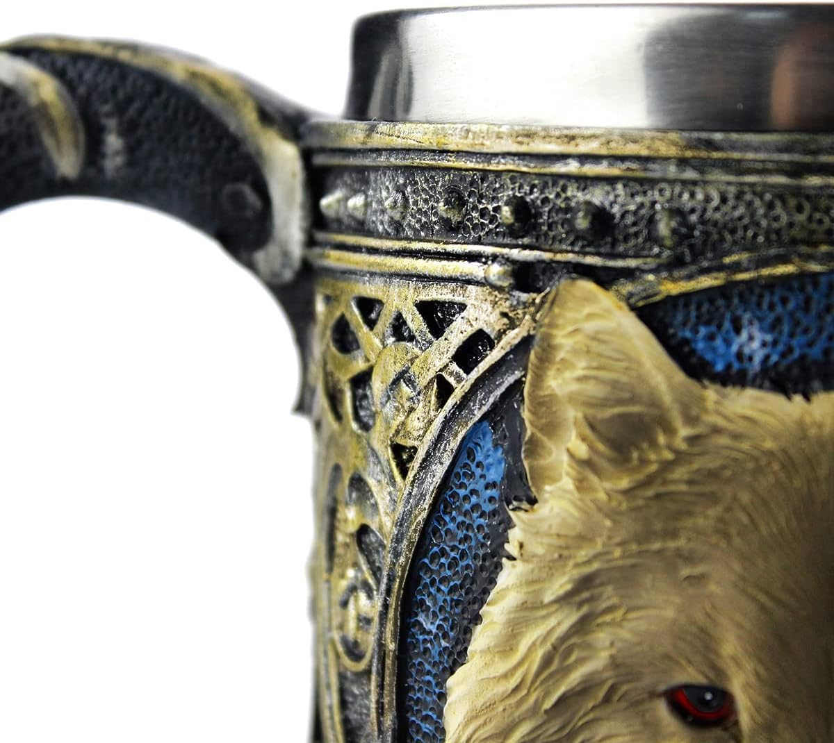 Stainless Steel Wolf Goblet - 3D Resin Wine Chalice Cup for Unique Occasions