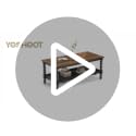 YOSHOOT 42-Inch Black Farmhouse Coffee Table with Storage, 2-Tier, Solid Wood Legs, 18.9"D x 41.3"W x 17.7"H