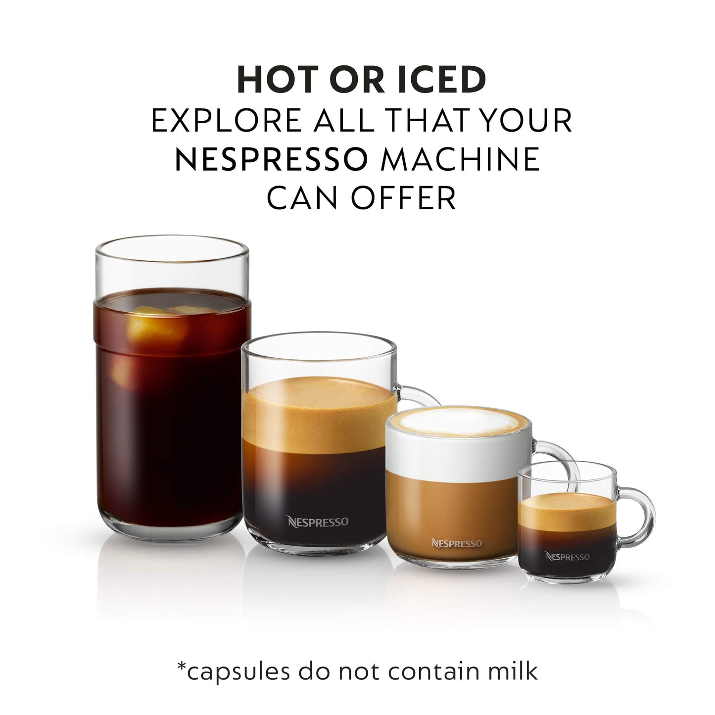 Nespresso Capsules Vertuo, Fortado Gran Lungo Americano, Dark Roast Espresso Coffee, 30 Count Coffee Pods, Brews 5.0oz.