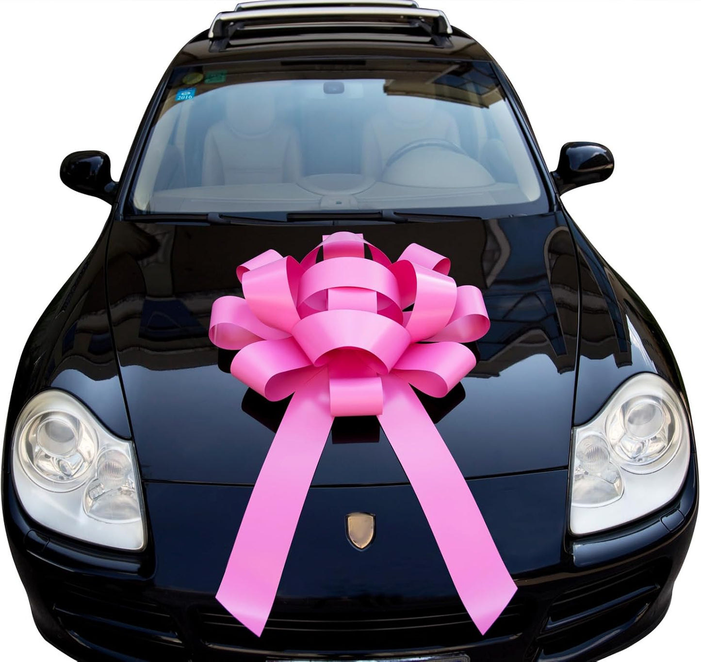 Skiennix 30" Giant Car Bow - Pink | Weather Resistant Magnetic Gift Wrapping Bow for Large Decorations