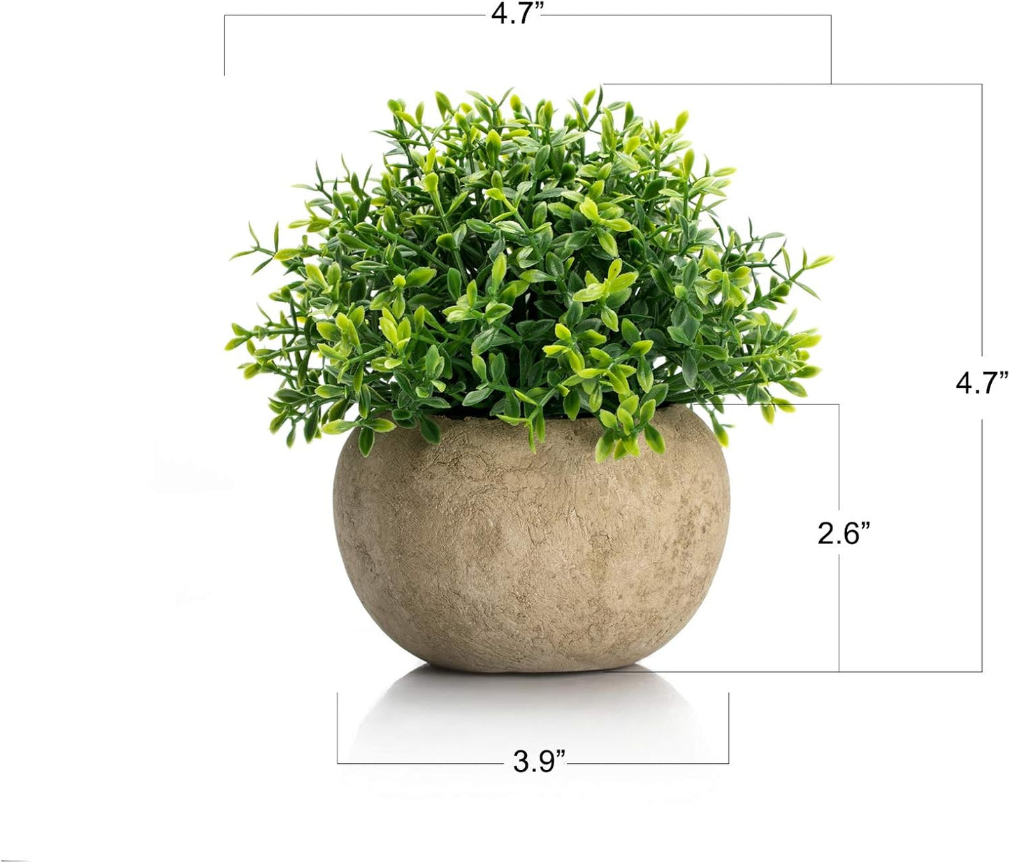Mini Sage Green Boxwood Topiary - Artificial Potted Plant for Home & Office Decor